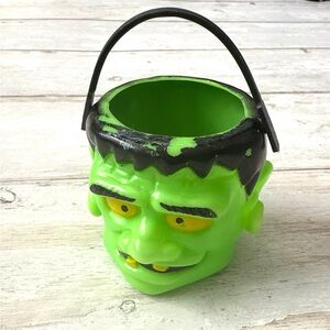 Mini Halloween Trick or Treat Bucket Bag Frankenstein Green Monster Kid Toys NEW